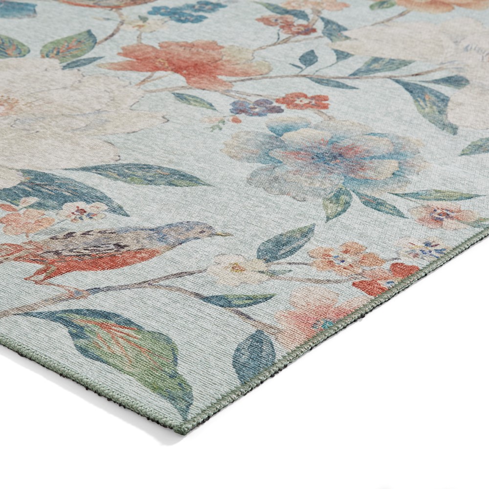 Pipa Floral Washable Runner Rugs by Catherine Lansfield in Blue